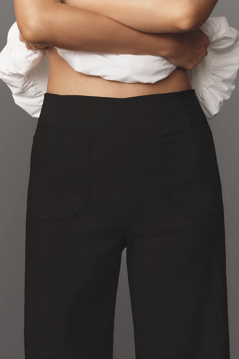 The Colette Magic Fabric Ruffle-Hem Crop Wide-Leg Pants by Maeve