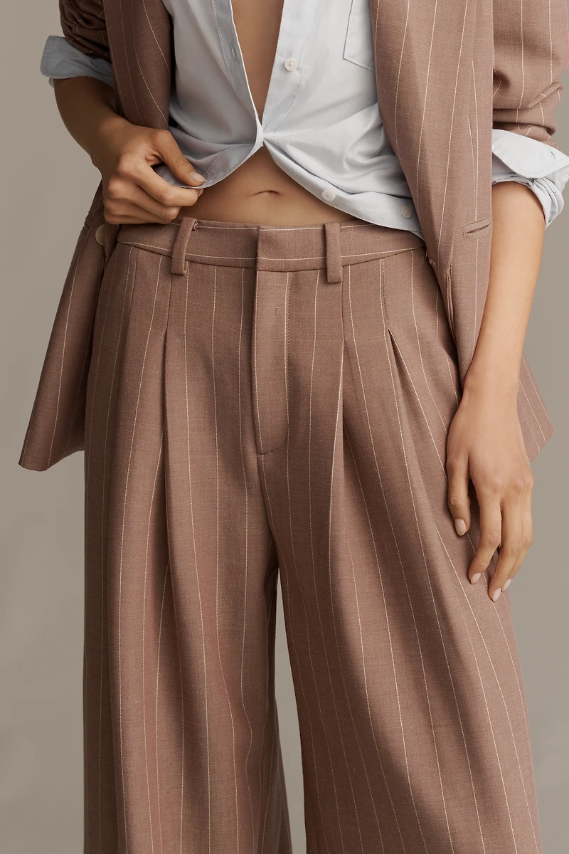 The Avery Pleated Wide-Leg Trousers by Maeve ​