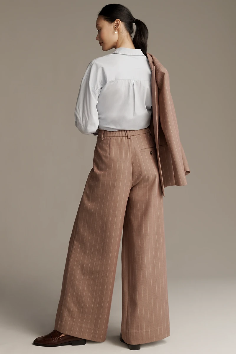 The Avery Pleated Wide-Leg Trousers by Maeve ​