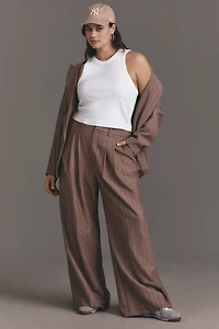 The Avery Pleated Wide-Leg Trousers by Maeve ​