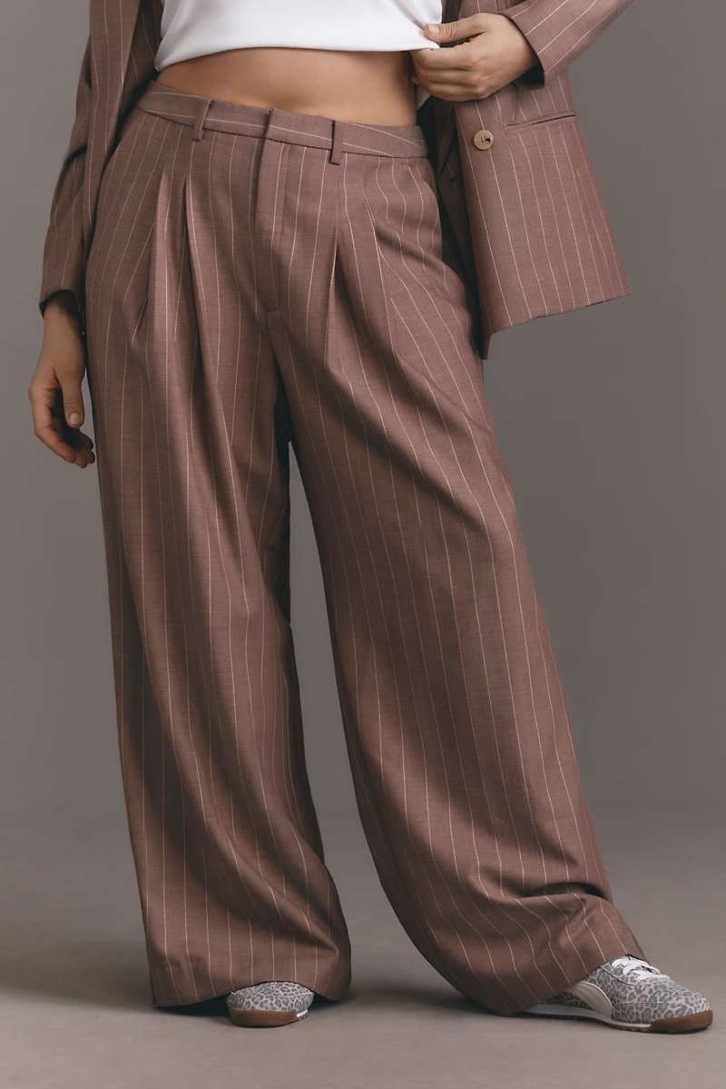 The Avery Pleated Wide-Leg Trousers by Maeve ​