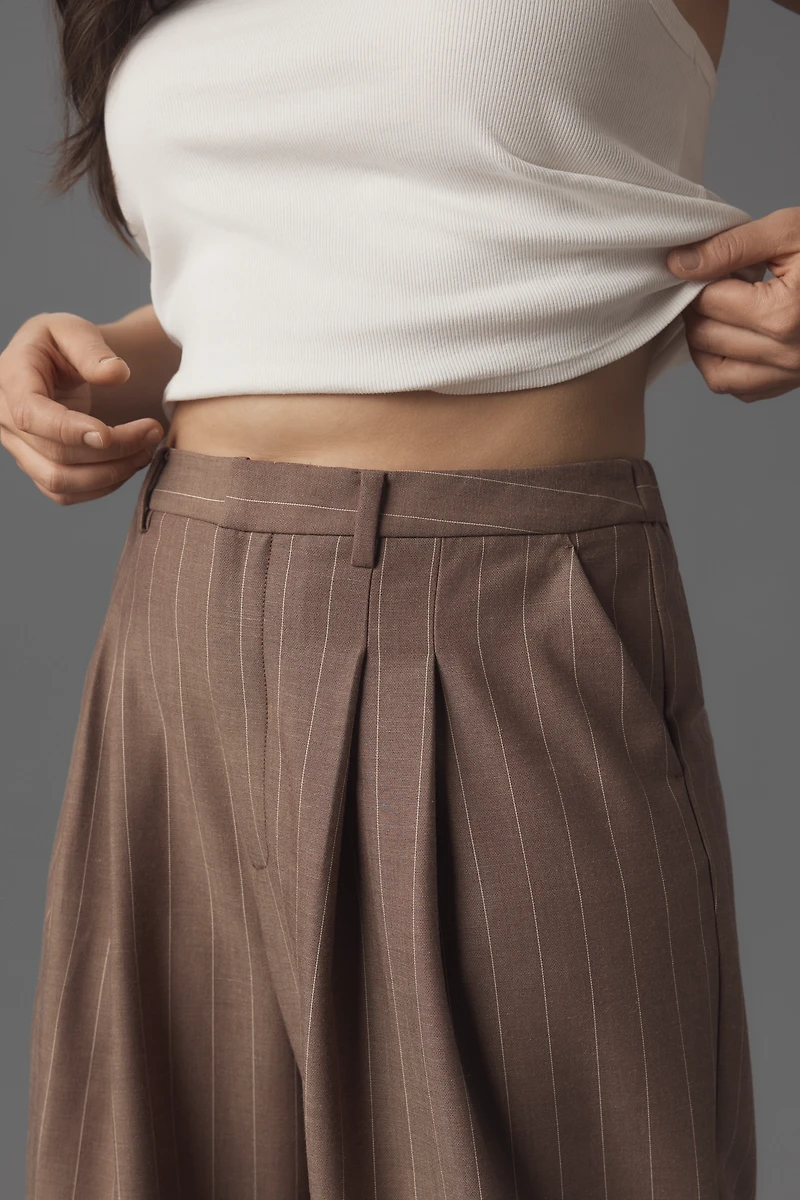 The Avery Pleated Wide-Leg Trousers by Maeve ​