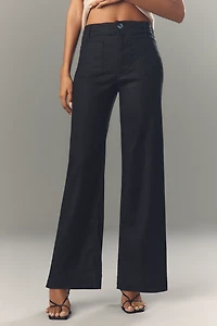 The Colette Linen Full-Length Wide-Leg Pants by Maeve