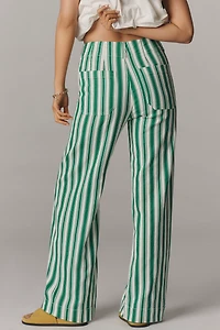 The Colette Striped Full-Length Wide-Leg Pants by Maeve