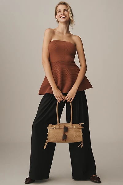 The Avery Wide-Leg Pleated Trousers by Maeve