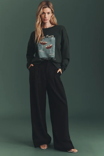 The Avery Wide-Leg Pleated Trousers by Maeve