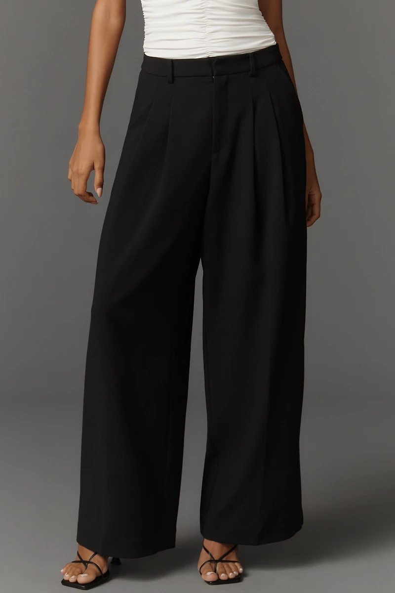 The Avery Wide-Leg Pleated Trousers by Maeve