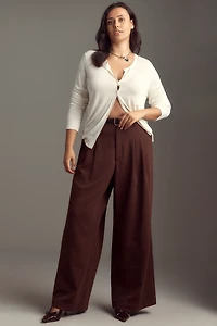 The Avery Wide-Leg Pleated Trousers by Maeve
