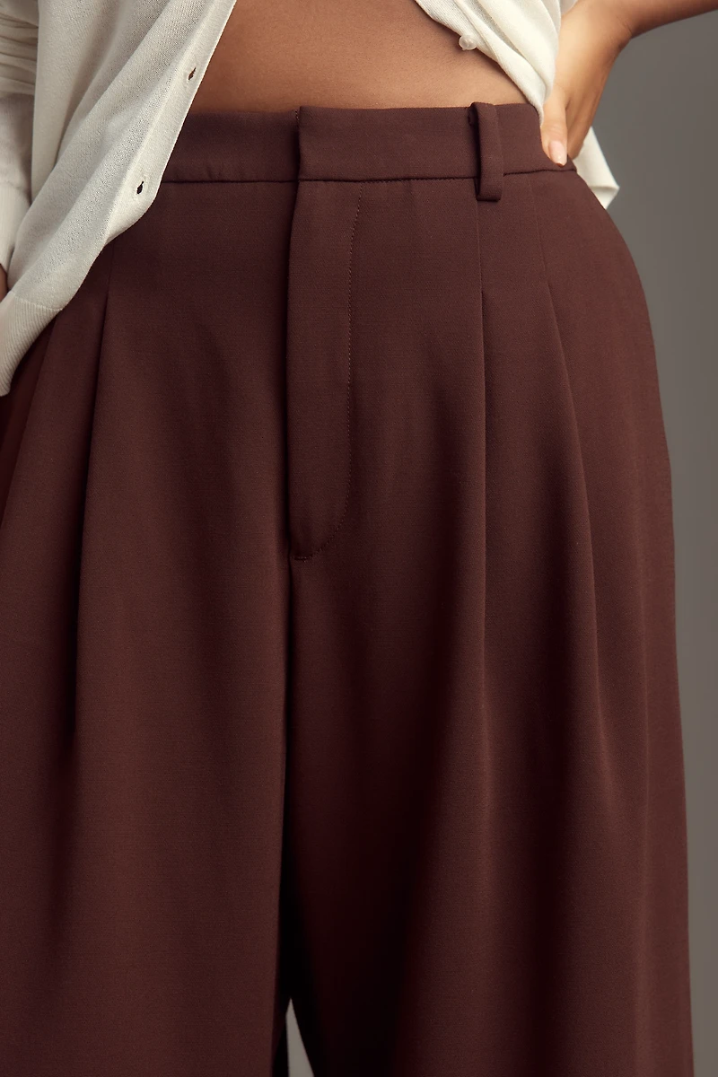The Avery Wide-Leg Pleated Trousers by Maeve
