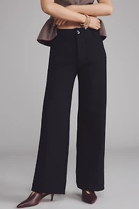 The Colette Ponte Full-Length Wide-Leg Pants by Maeve