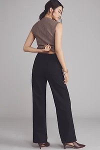 The Colette Ponte Full-Length Wide-Leg Pants by Maeve