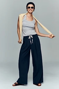 The Avery Pleated Trousers by Maeve: Tie-Front Edition
