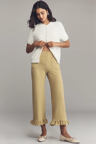The Colette Ruffle-Hem Wide-Leg Pants by Maeve
