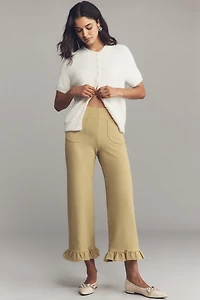 The Colette Ruffle-Hem Wide-Leg Pants by Maeve