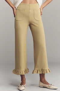 The Colette Ruffle-Hem Wide-Leg Pants by Maeve