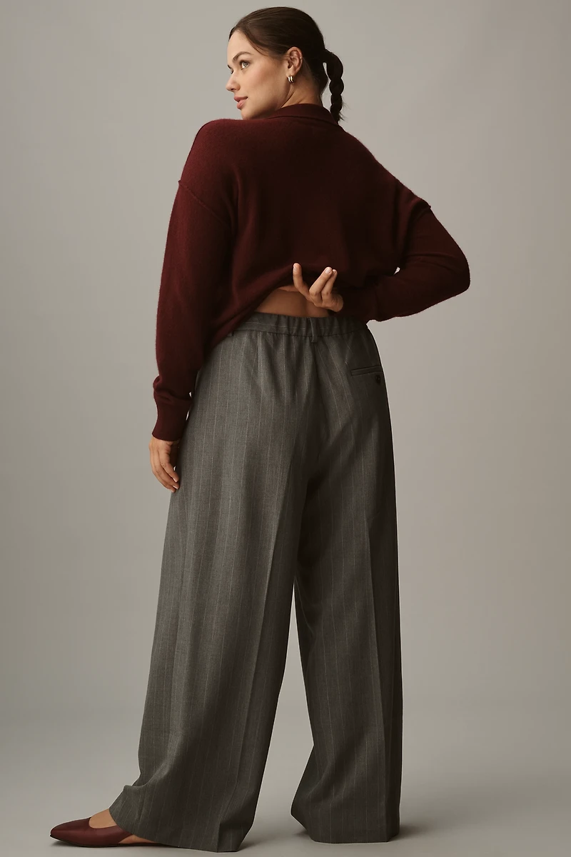 The Avery Striped Pleated Trousers by Maeve