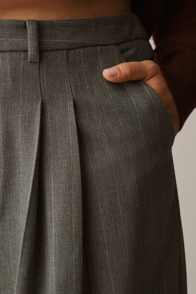 The Avery Striped Pleated Trousers by Maeve