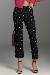 The Poppy Printed Kick-Flare Pull-On Pants by Maeve