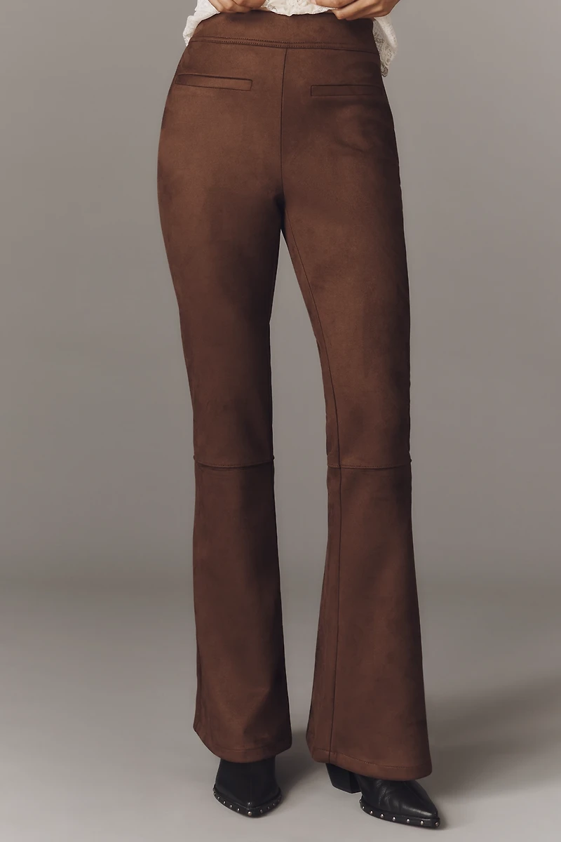 By Anthropologie Faux-Suede Flare Pants