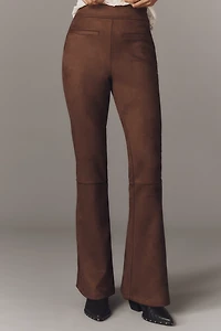 By Anthropologie Faux-Suede Flare Pants
