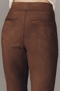 By Anthropologie Faux-Suede Flare Pants