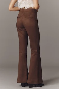 By Anthropologie Faux-Suede Flare Pants