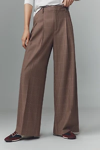 The Avery Plaid Wide-Leg Trousers by Maeve