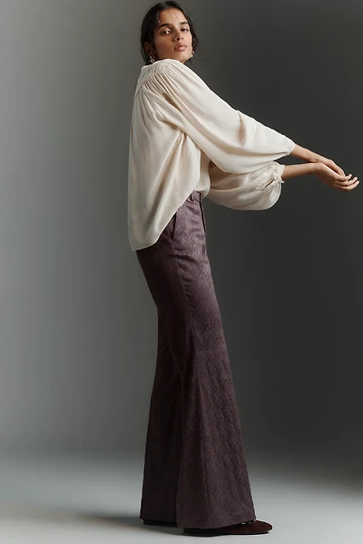 By Anthropologie Whimsical Brocade Flare Pants