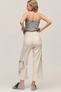 The Colette Linen Blend Crop Love Notes Pants by Maeve