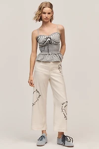 The Colette Linen Blend Crop Love Notes Pants by Maeve