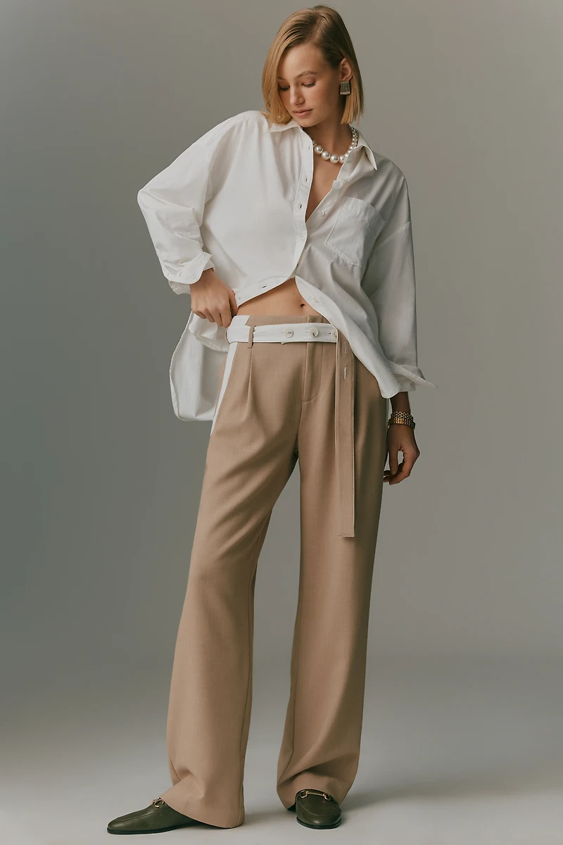 Maeve Tapered High-Rise Belt Trousers