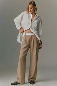 Maeve Tapered High-Rise Belt Trousers