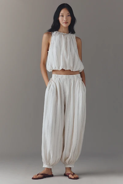 By Anthropologie Modern Genie Linen Bubble Pants