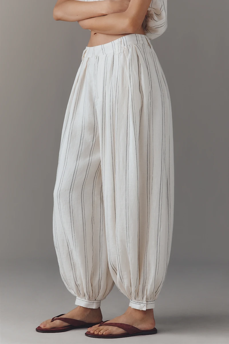 By Anthropologie Modern Genie Linen Bubble Pants