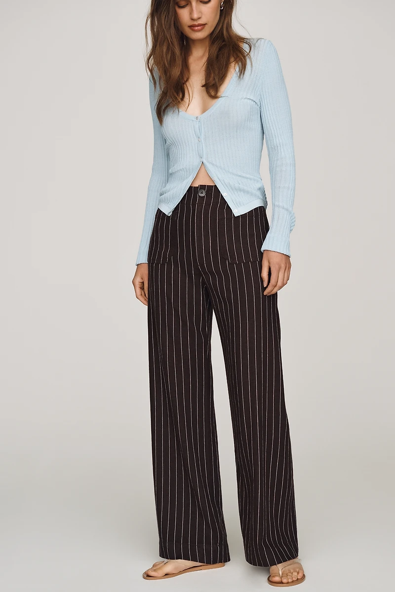 Colette Linen Stretch Wide Leg Pants by Maeve