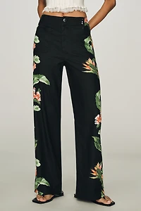 Maeve Colette Linen Stretch Wide-Leg Pants