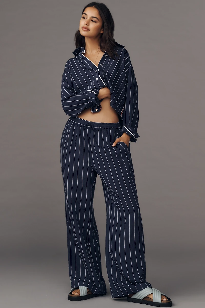 The Brooklin Tie-Front Printed Pull-On Pants by Maeve
