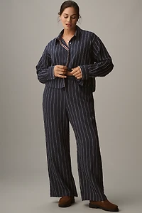 The Brooklin Tie-Front Printed Pull-On Pants by Maeve
