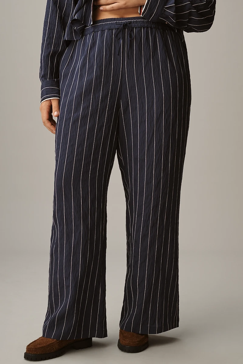 The Brooklin Tie-Front Printed Pull-On Pants by Maeve