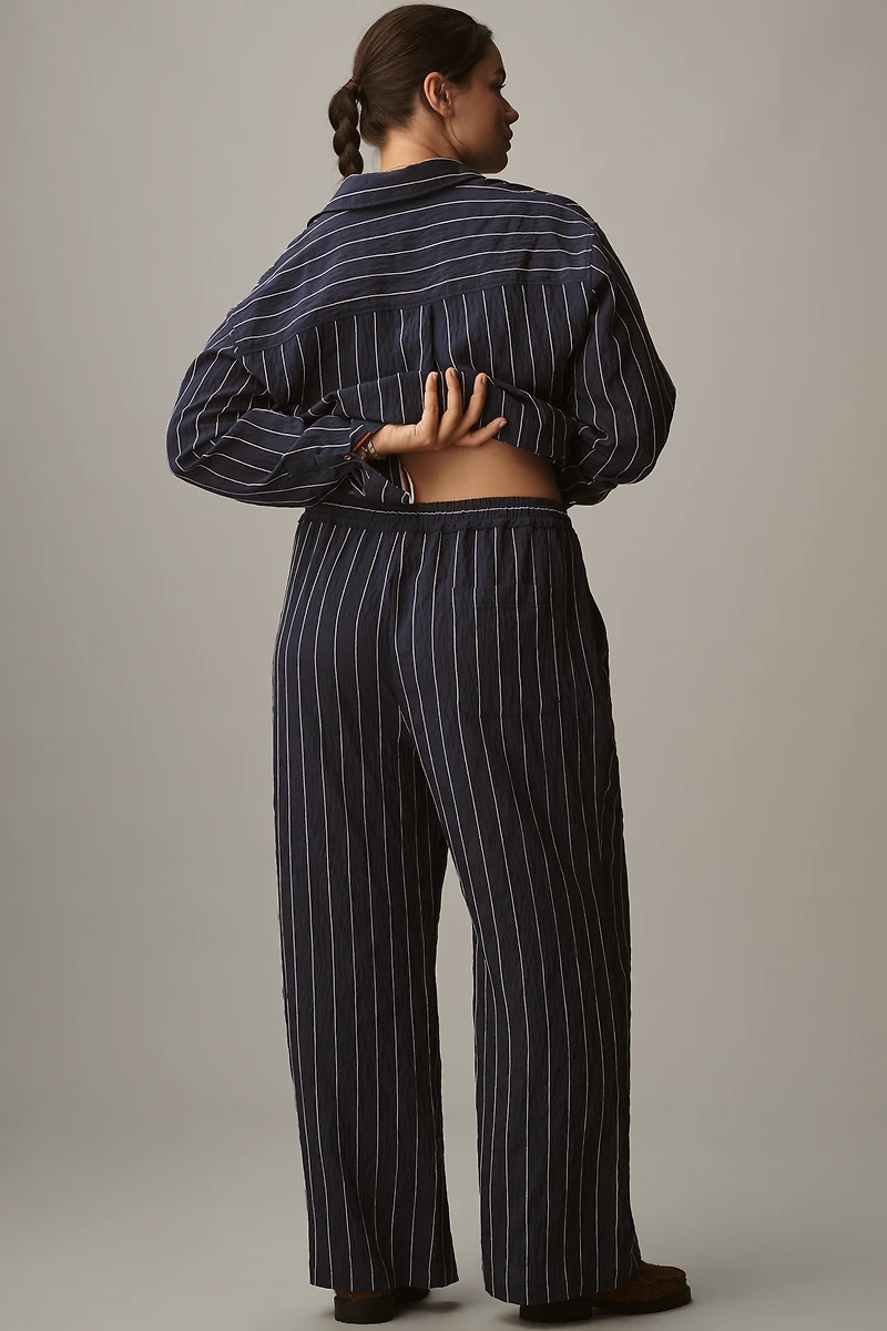The Brooklin Tie-Front Printed Pull-On Pants by Maeve