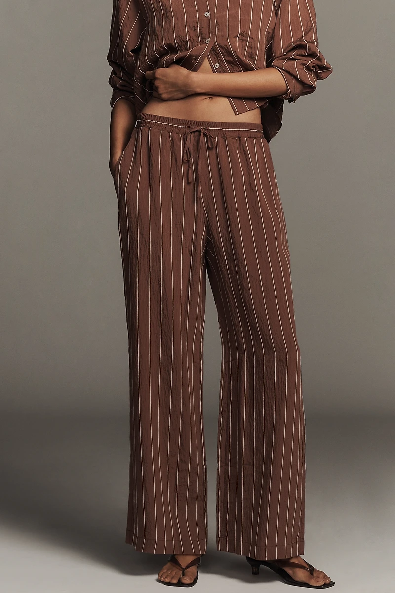 The Brooklin Tie-Front Printed Pull-On Pants by Maeve
