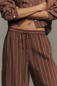 The Brooklin Tie-Front Printed Pull-On Pants by Maeve