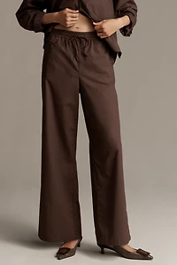 The Brooklin Poplin Tie-Front Pull-On Pants by Maeve
