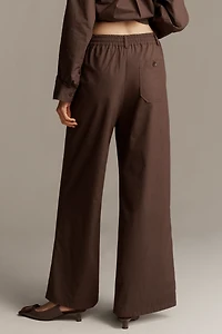 The Brooklin Poplin Tie-Front Pull-On Pants by Maeve