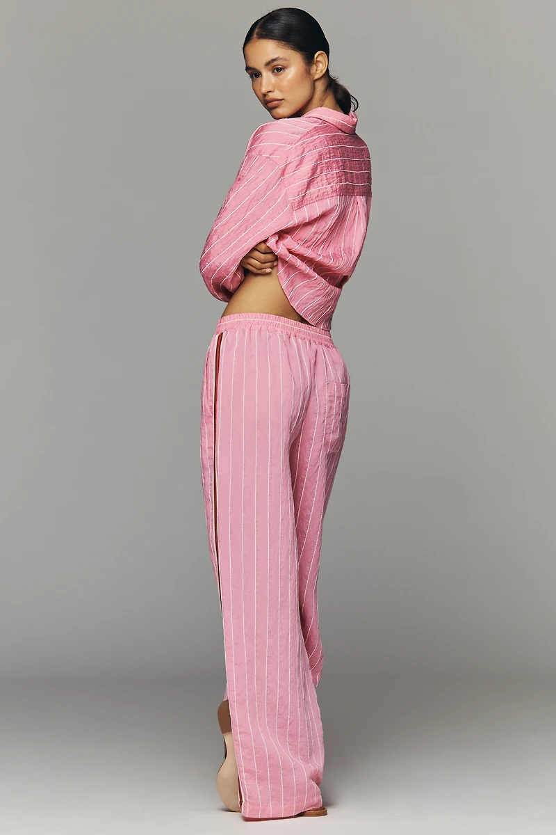 Brooklin Tie-Front Printed Pull-On Pants by Maeve