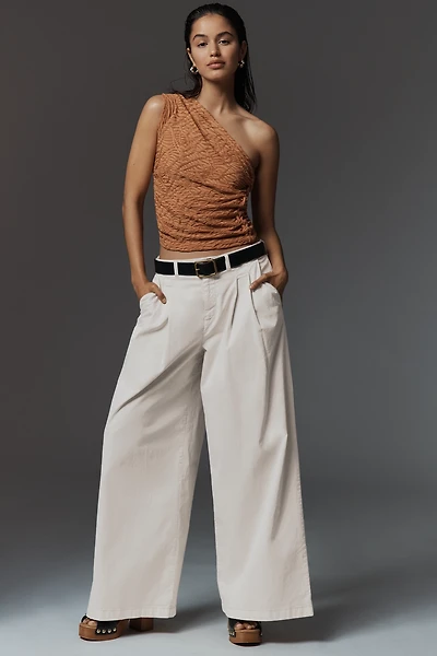 By Anthropologie Low-Rise Pleated Wide-Leg Trousers