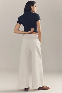 By Anthropologie Low-Rise Pleated Wide-Leg Trousers