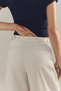 By Anthropologie Low-Rise Pleated Wide-Leg Trousers