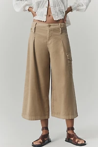 Pilcro Cotton Crop Wide-Leg Pants