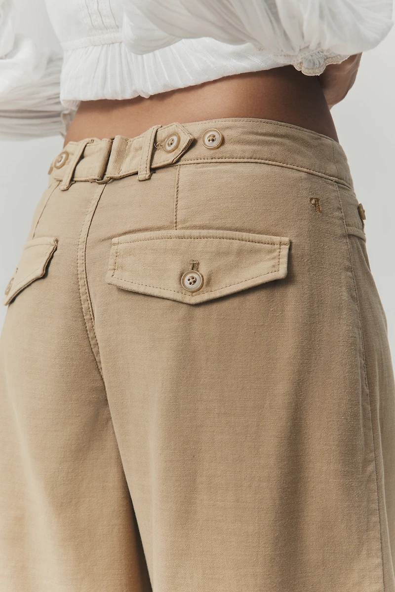Pilcro Cotton Crop Wide-Leg Pants
